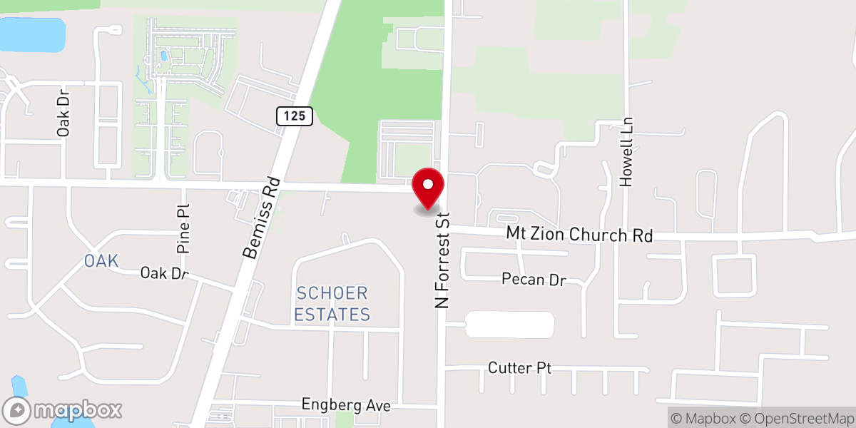 Map showing location of North Valdosta Church of God