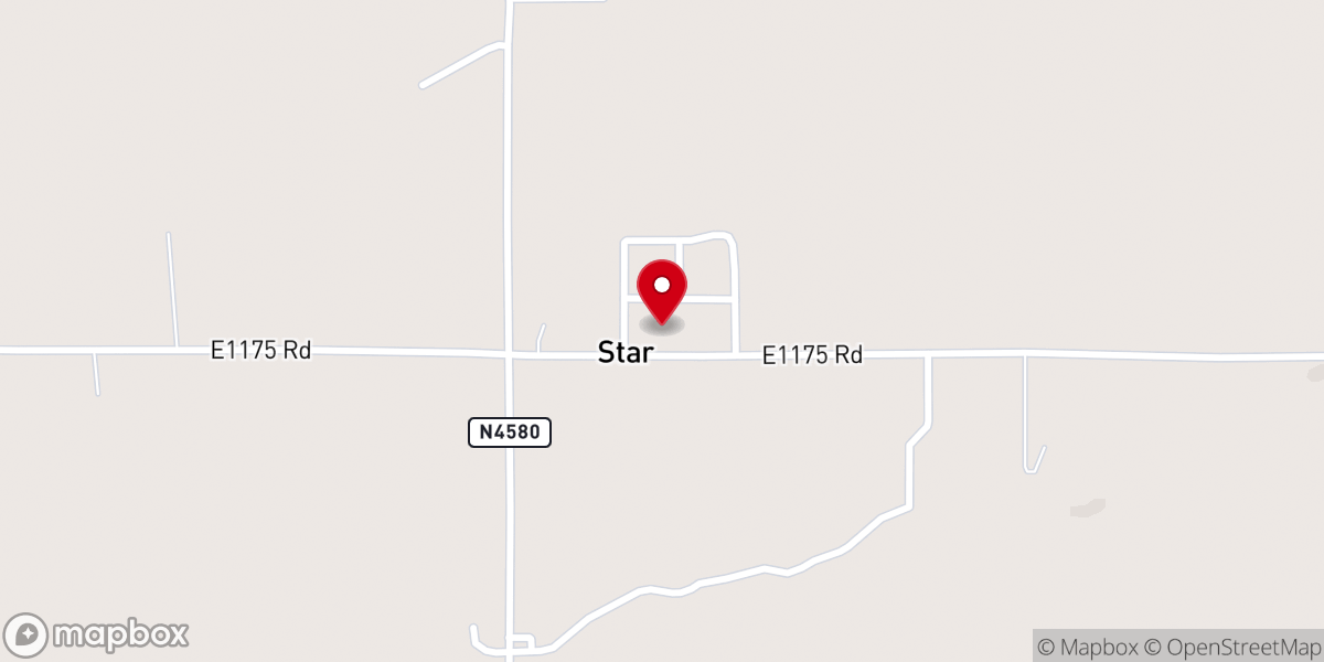 Map showing location of Star Baptist Church