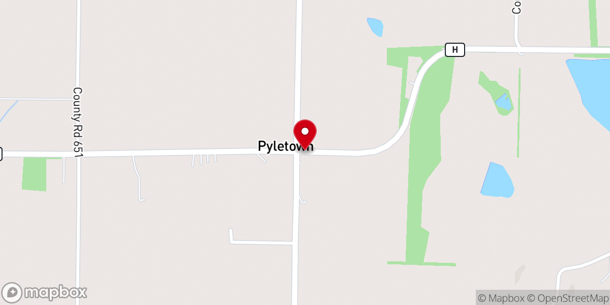 Map showing location of Pleasant Grove Church