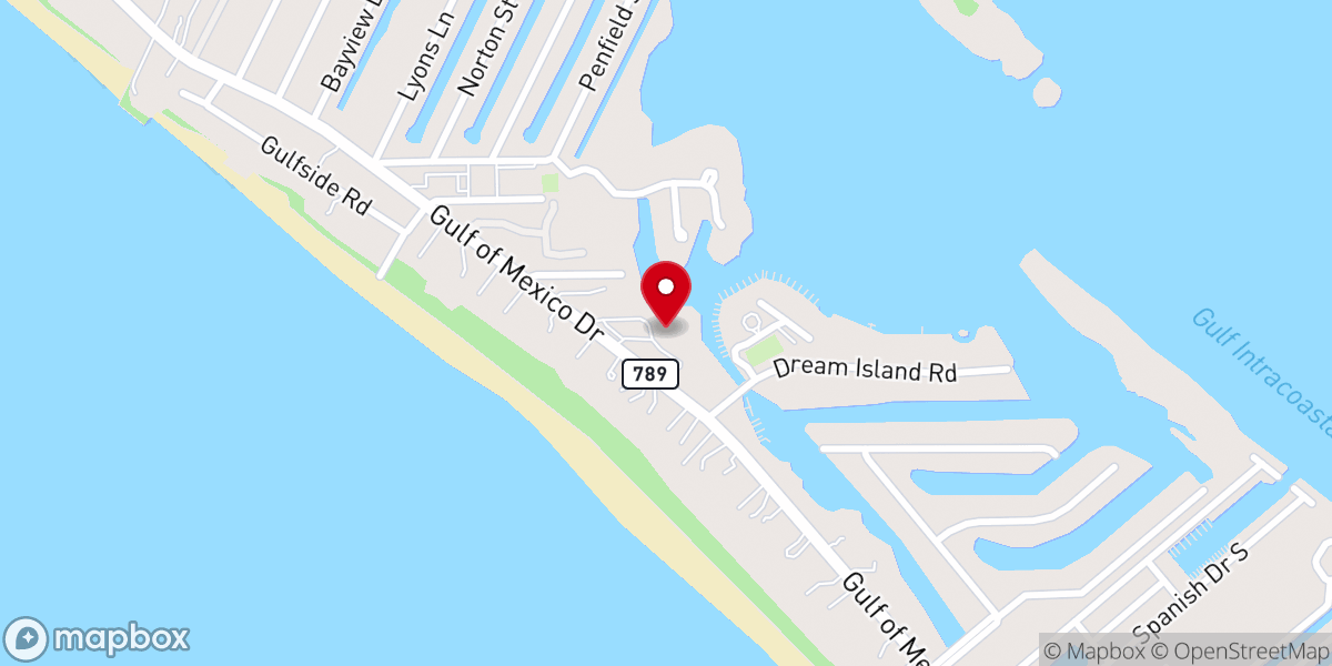 Map showing location of Longboat Island Chapel
