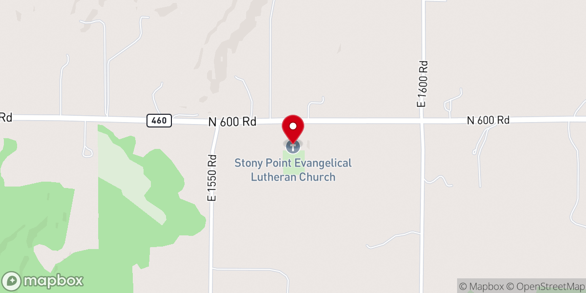 Map showing location of Stony Point Evangelical Lutheran Church