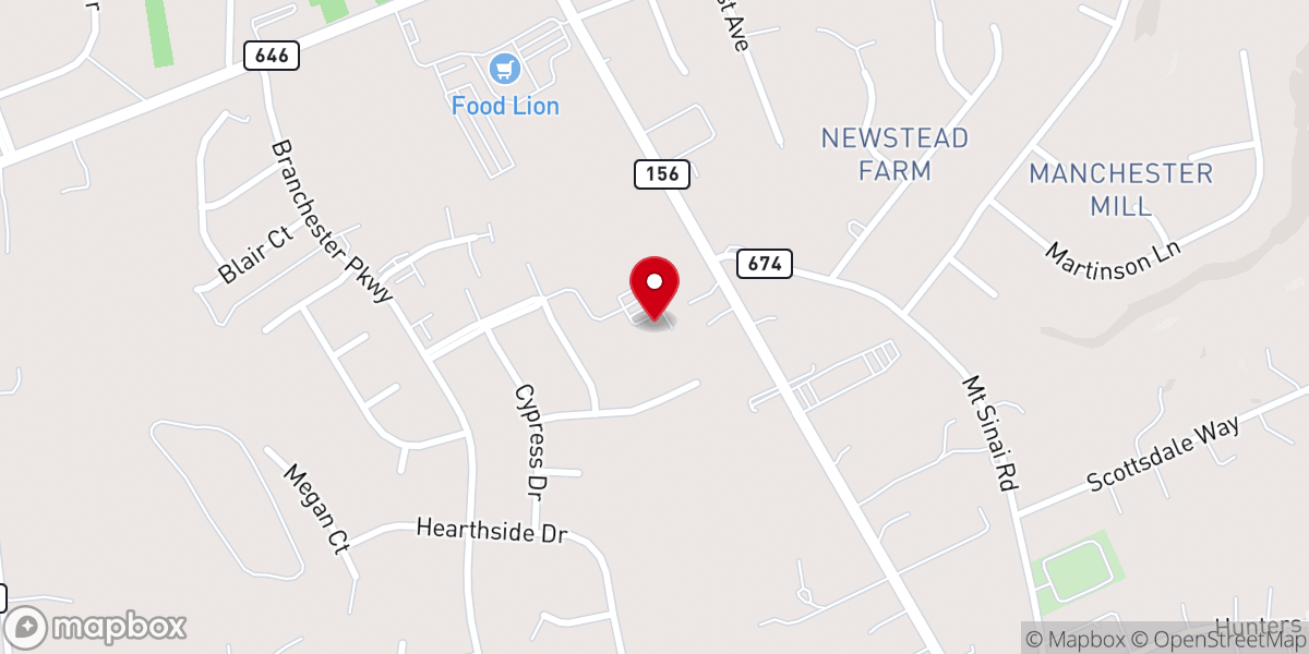 Map showing location of Blessed Hope Community Church