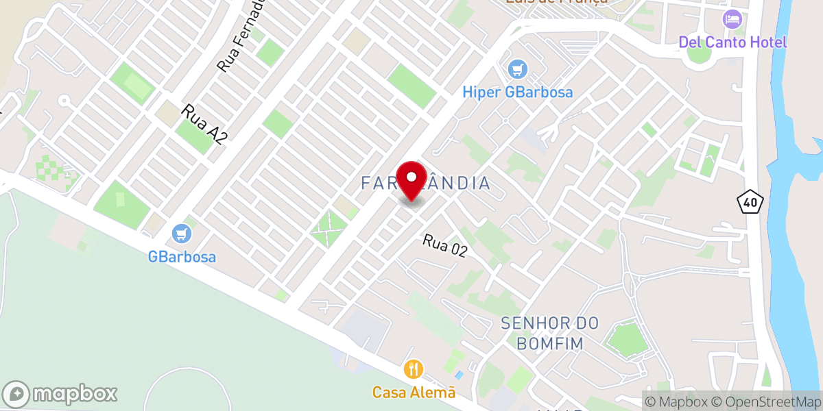 Map showing location of Primeira Igreja Batista em Augusto Franco - PIBAF