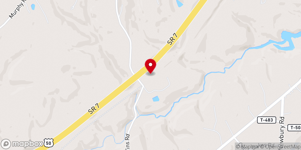 Map showing location of Little Hocking Church of Christ