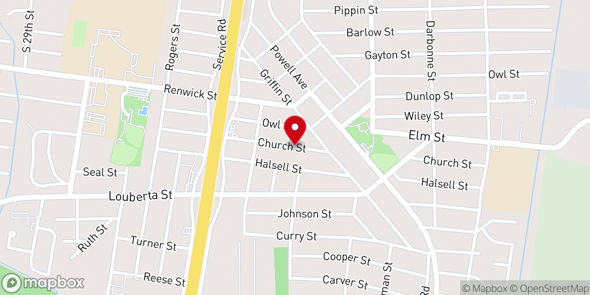 Map showing location of Beauty of Holiness Church