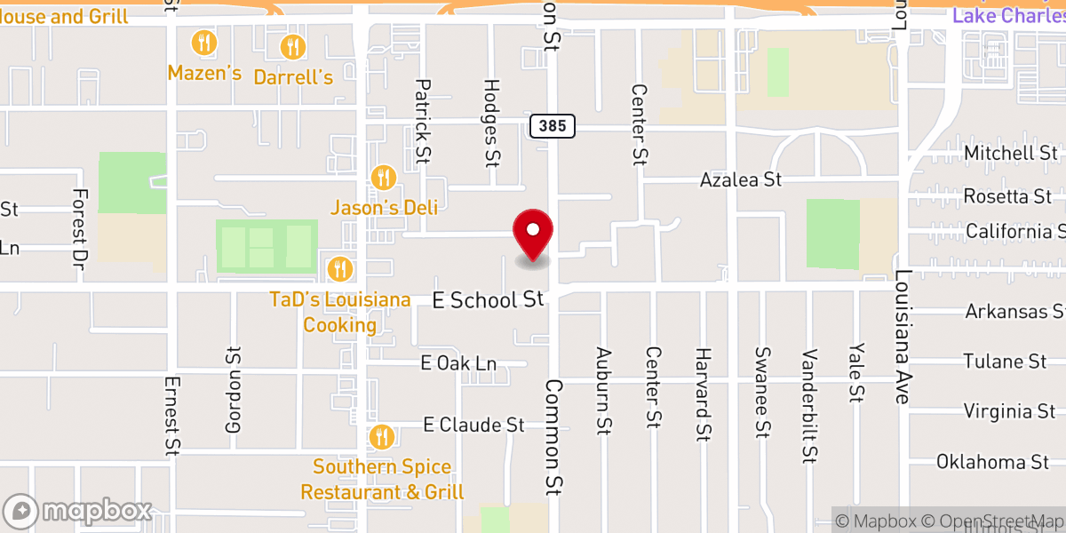 Map showing location of Emmanuel Baptist Church