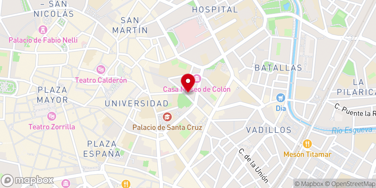 Map showing location of Iglesia conventual de los Sagrados Corazones (Hermanas Salesas)
