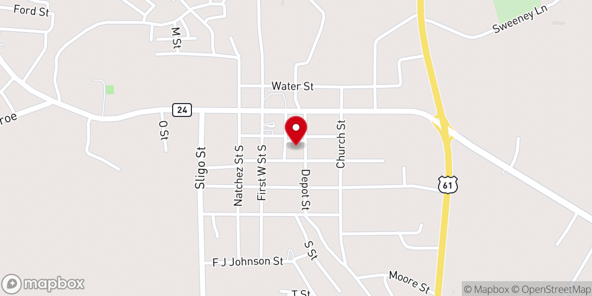 Map showing location of Living Waters Pentecostal Church