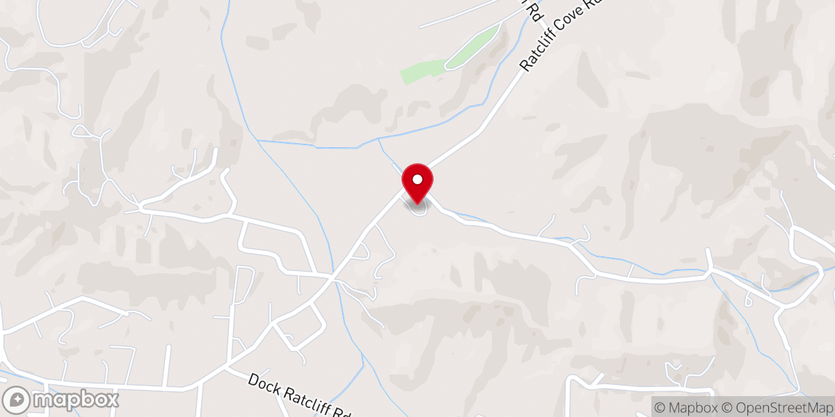Map showing location of Ratcliffe Cove Baptist Church