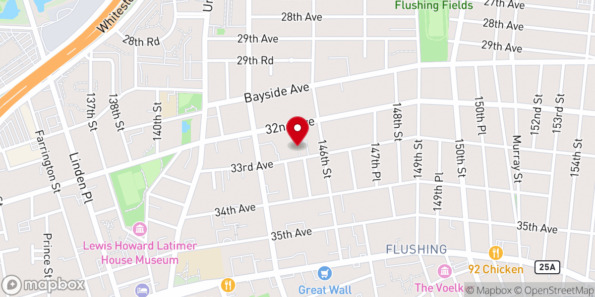 Map showing location of Lynbrook New York Stake Center