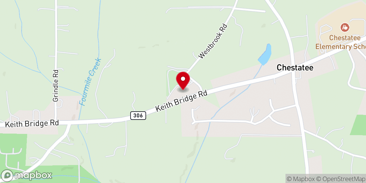 Map showing location of Salem Baptist Church