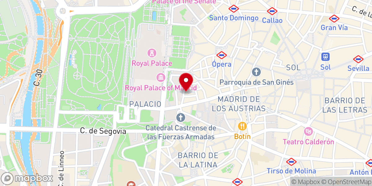 Map showing location of San Nicolás de los Servitas