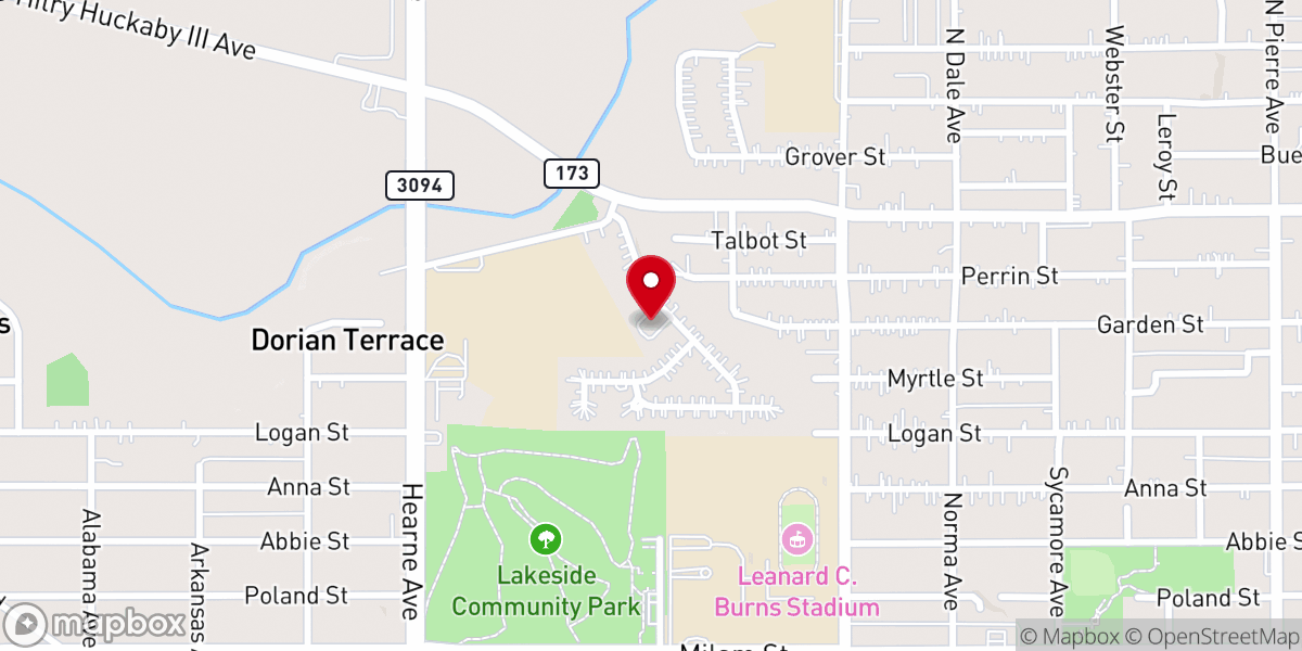 Map showing location of Temple of Vision Baptist Church