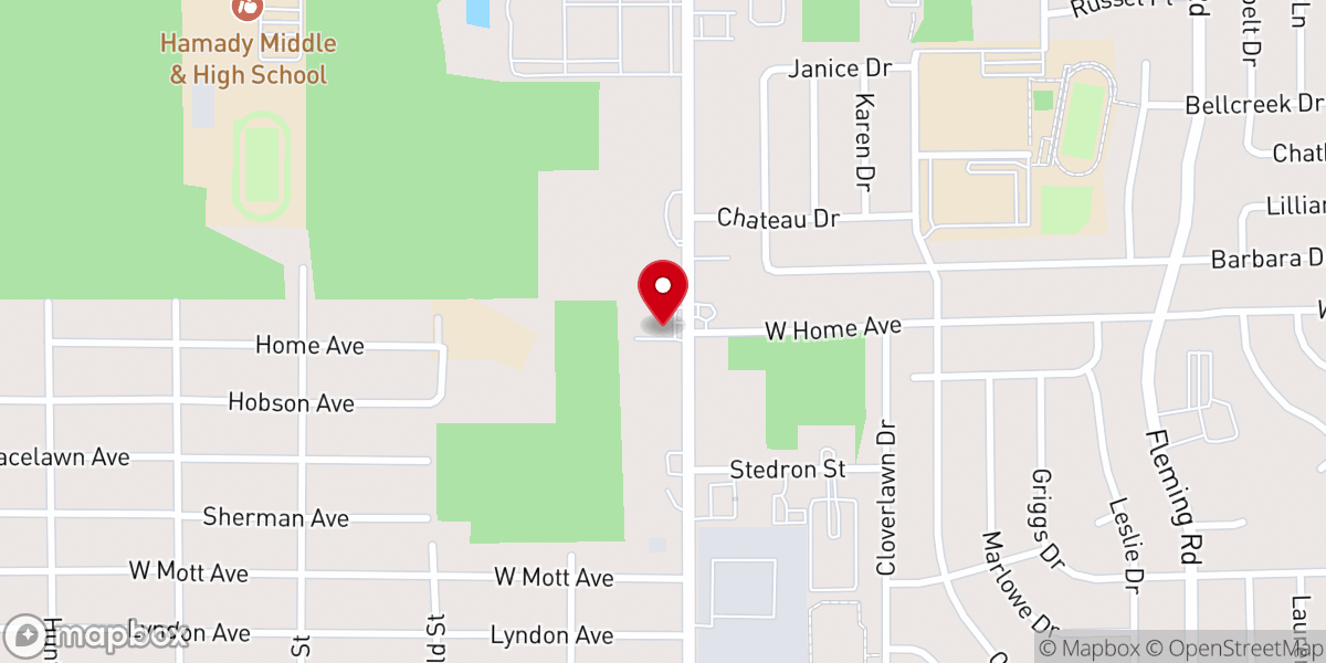 Map showing location of New Life Missionary Baptist Church