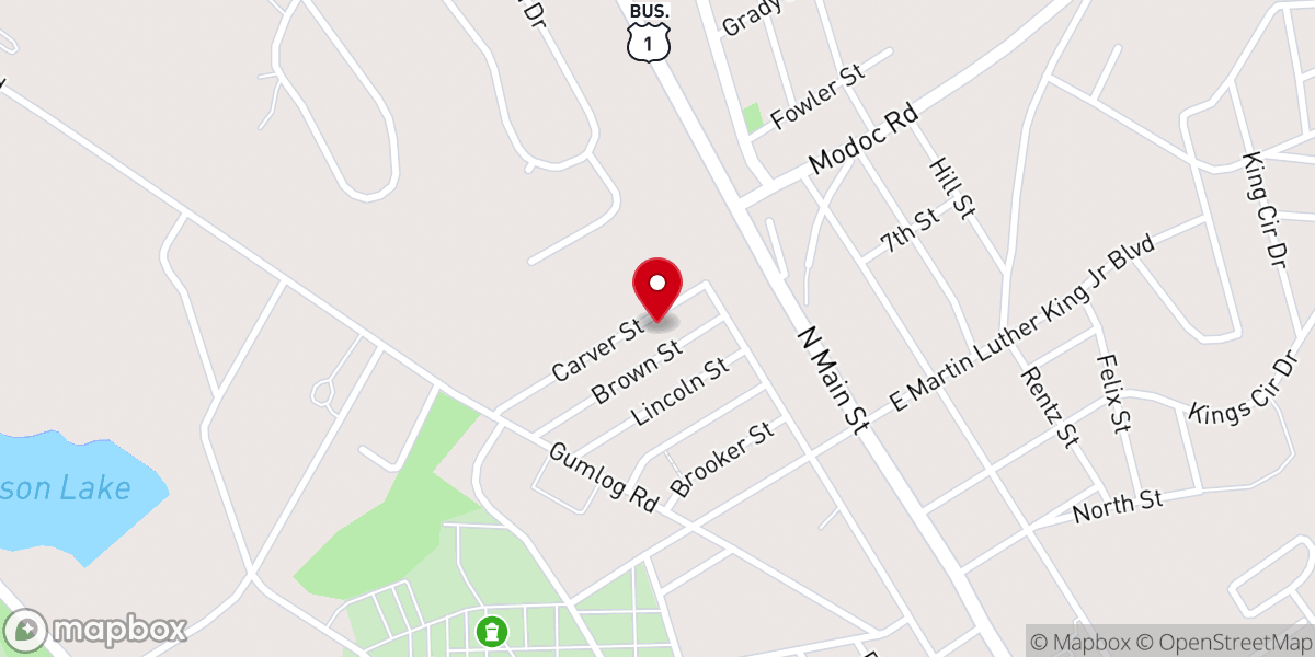 Map showing location of Lester Grove Baptist Church
