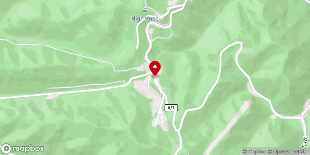 Map showing location of High Knob Church