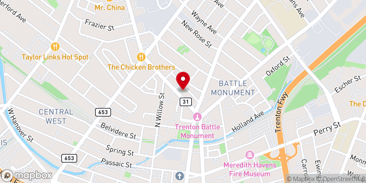 Map showing location of Bethel AME Church