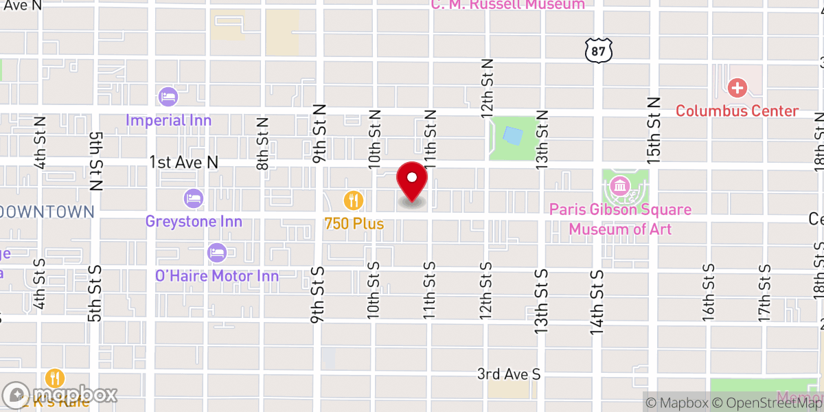 Map showing location of Central Christian Church