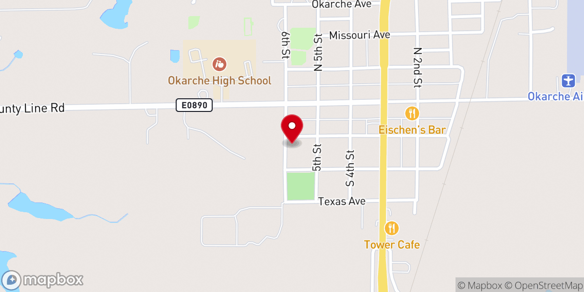 Map showing location of St. John's Parish Hall