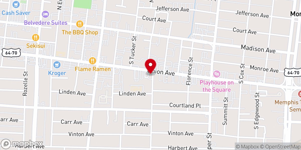 Map showing location of Historical Foundation of the Cumberland Presbyterian Church