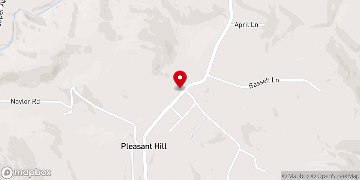 Map showing location of Pleasant Hill Community Church