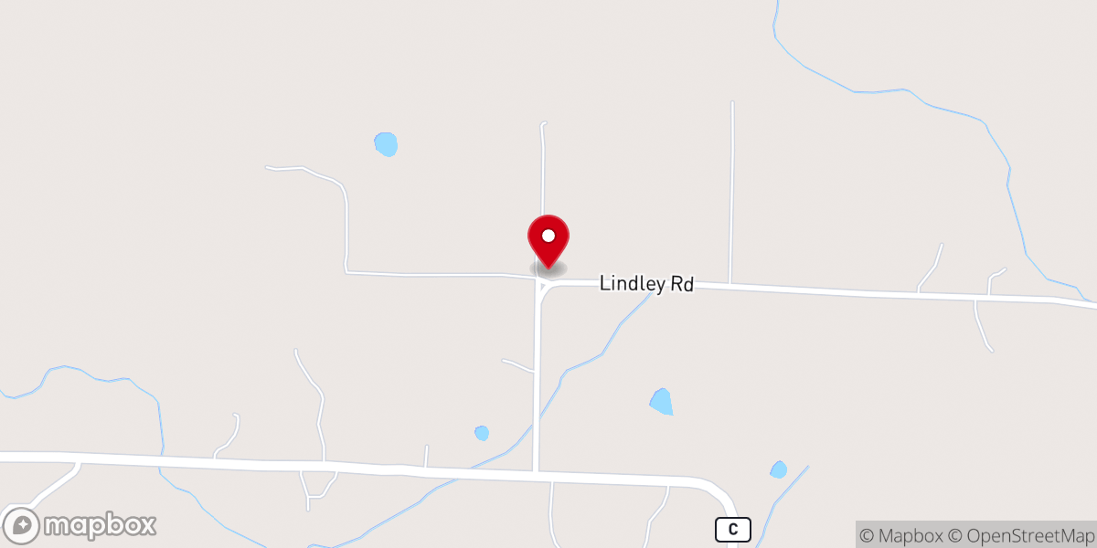 Map showing location of Lindley Christian Church