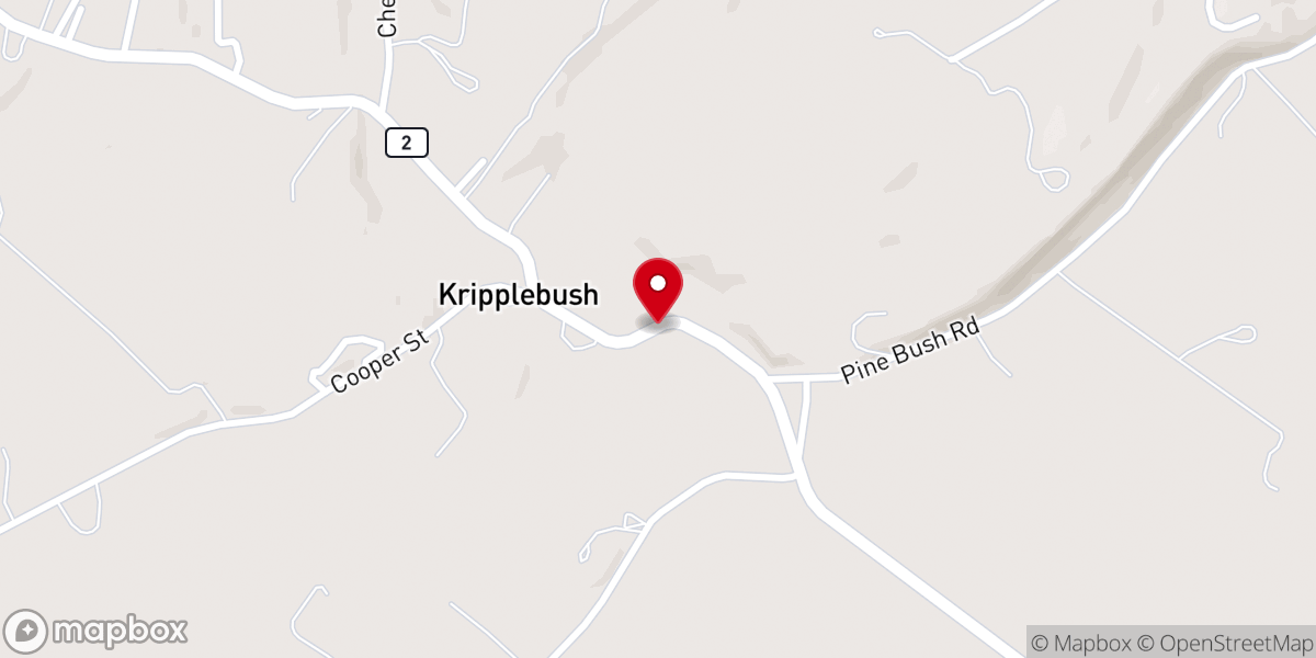 Map showing location of Kripplebush United Methodist Church