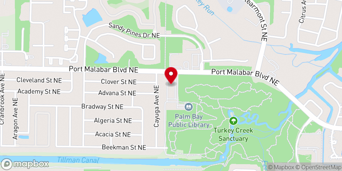 Map showing location of Peace Lutheran Church