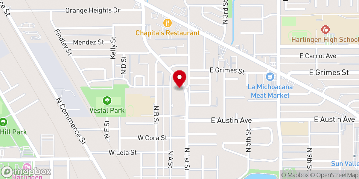 Map showing location of Iglesia de Cristo
