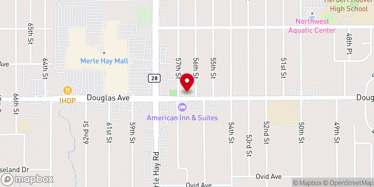 Map showing location of Iowa Conference of United Church of Christ