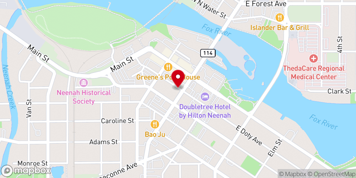 Map showing location of Neenah
