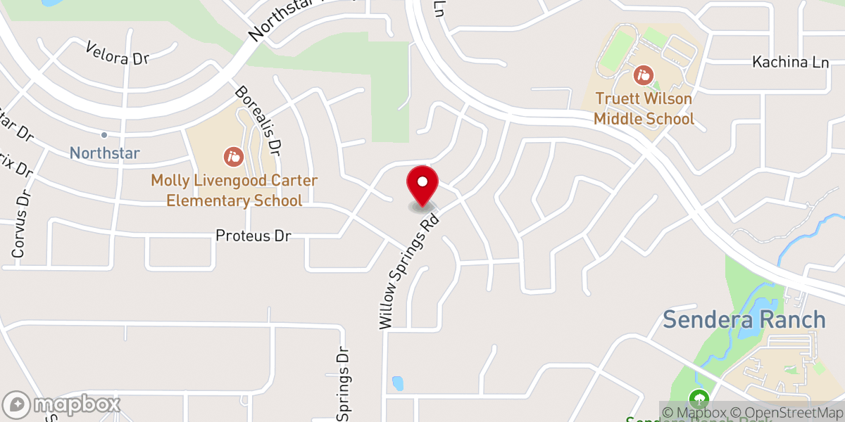 Map showing location of Northstar Preschool at Sendera Ranch