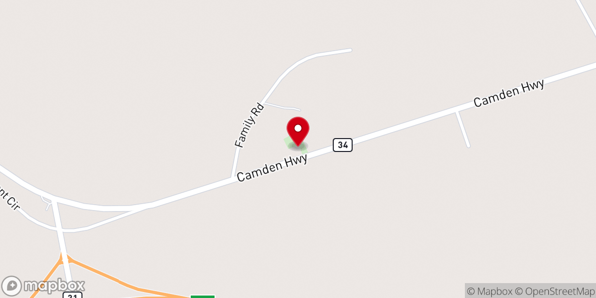 Map showing location of Elizabeth Baptist Church
