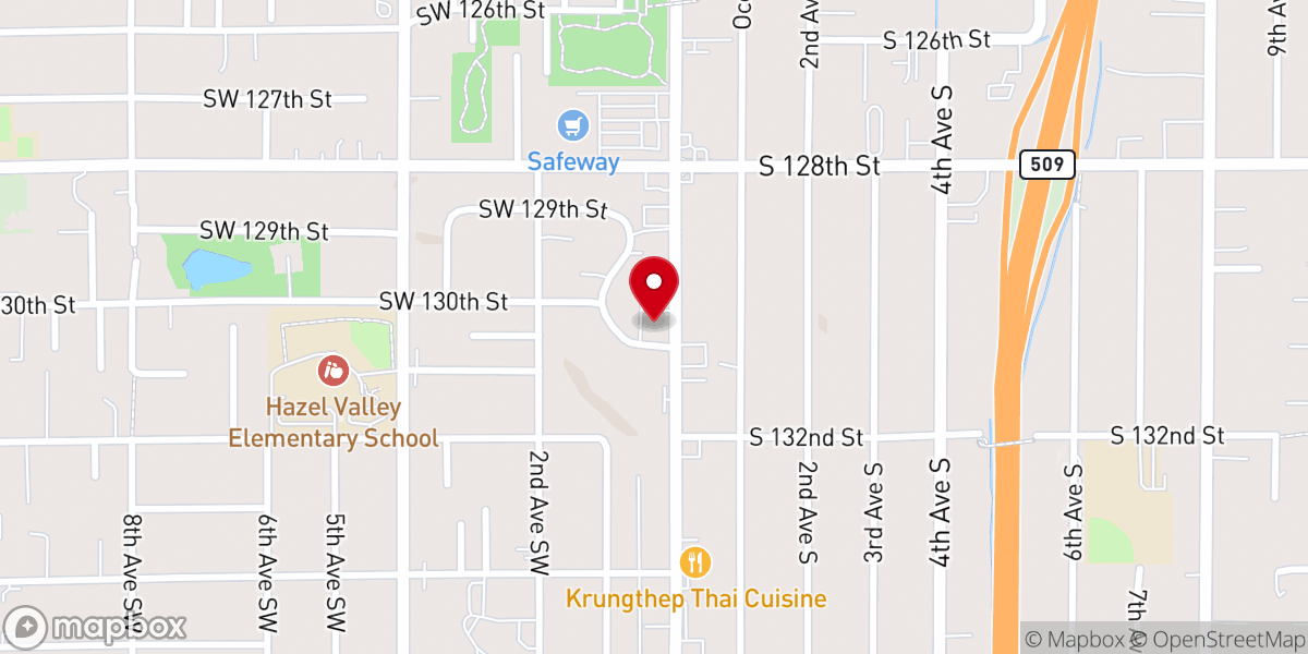 Map showing location of Highline United Methodist Church