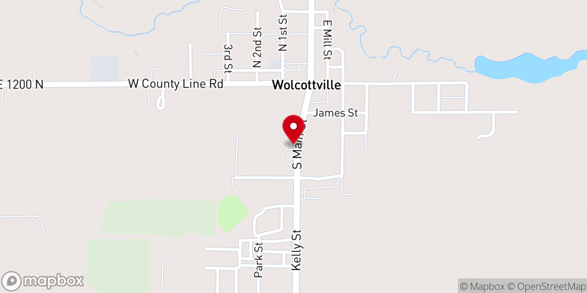 Map showing location of Wolcottville Church of God