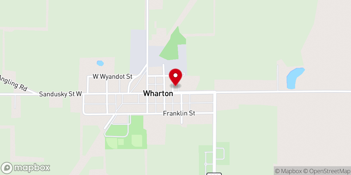 Map showing location of Wharton Methodist Church