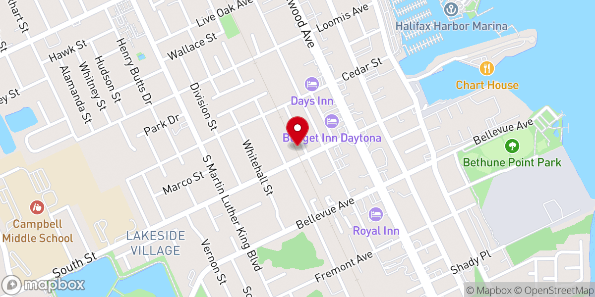 Map showing location of Beville Road Church of Christ