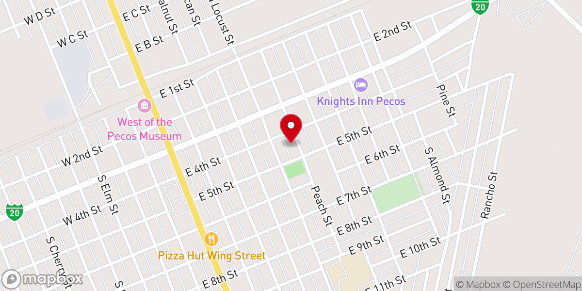 Map showing location of Nuestra Señora de Gudadalupe