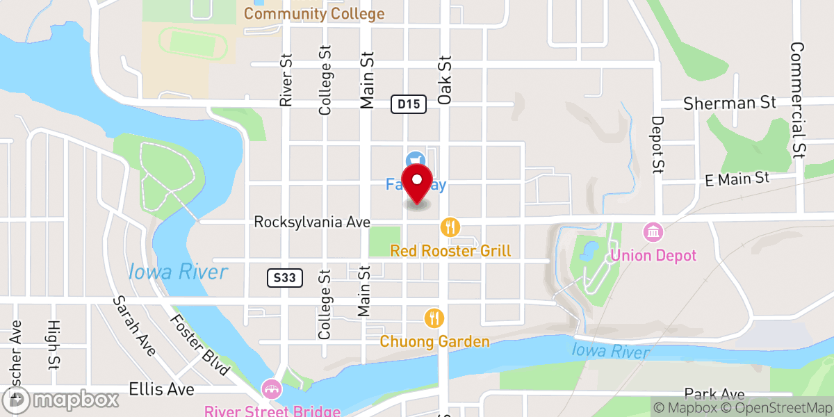 Map showing location of Iowa Falls Meeting Room Inc