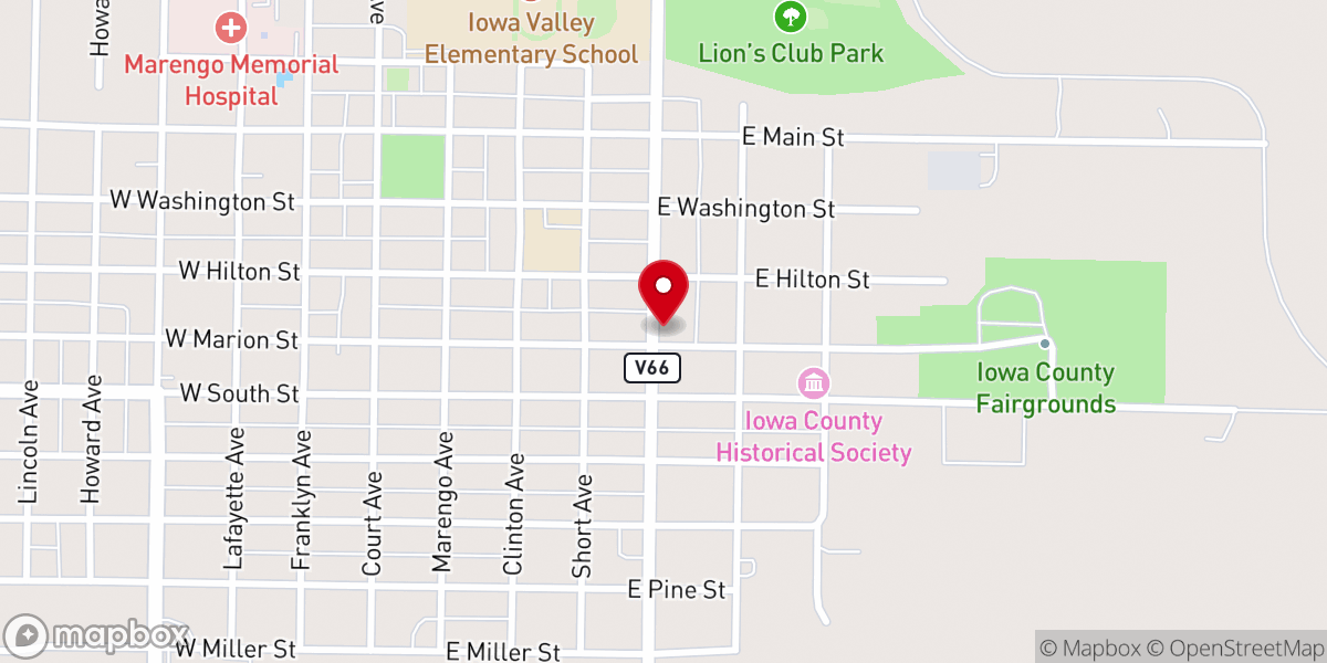 Map showing location of Church of the Nazarene