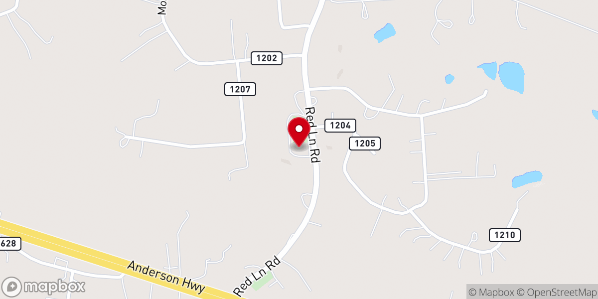 Map showing location of Red Lane Baptist Church