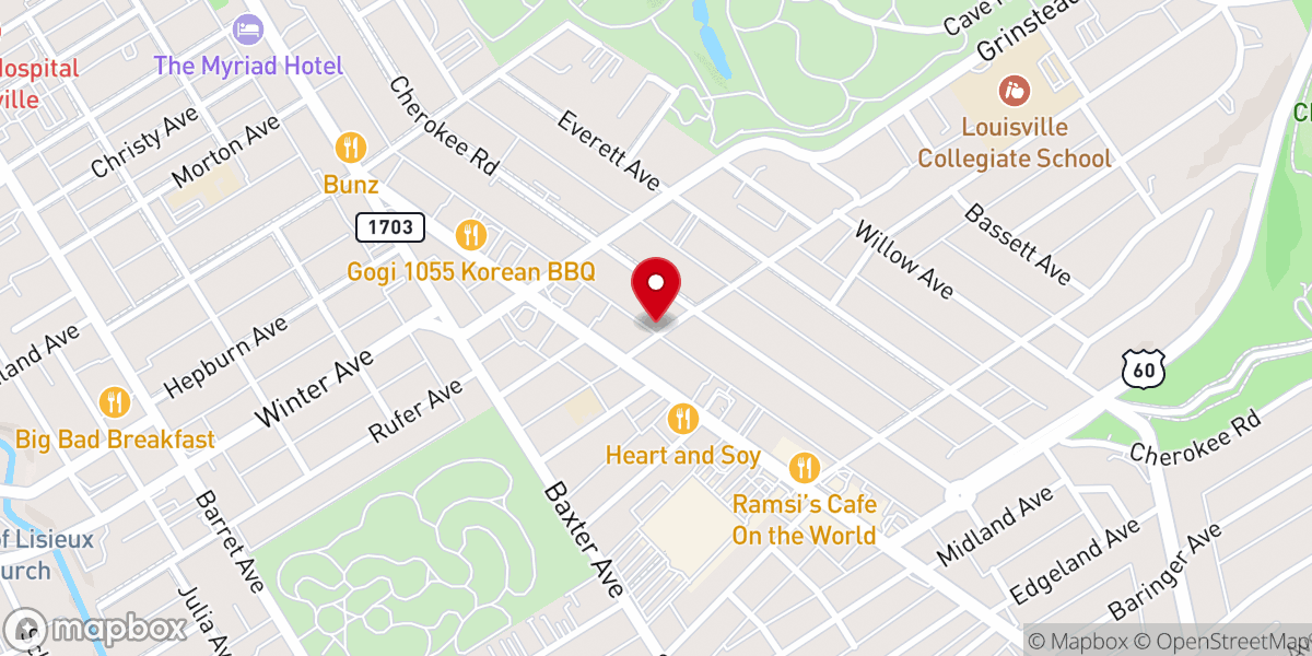 Map showing location of Highland United Methodist Church