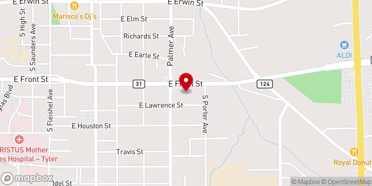 Map showing location of Calvary Assembly of God Church