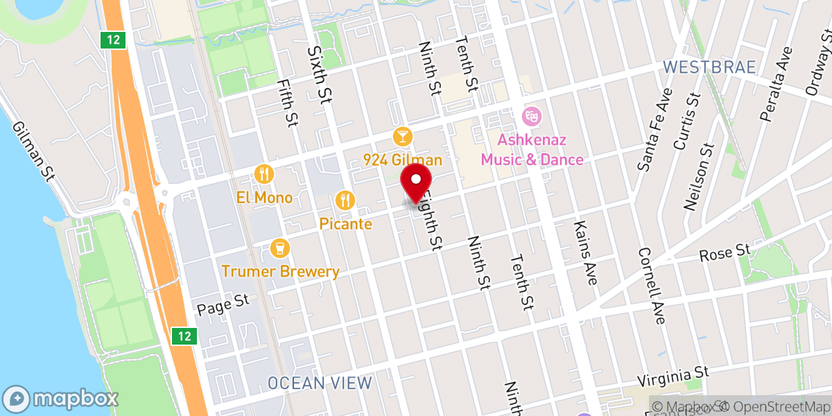 Map showing location of Berkeley Mt Zion Baptist Church