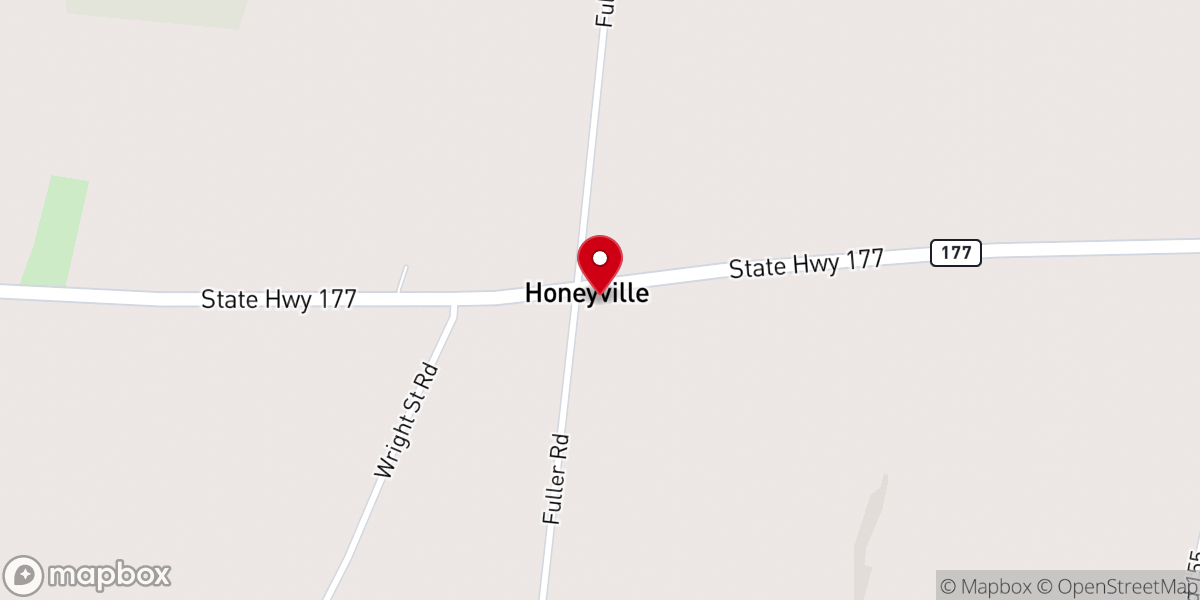 Map showing location of Honeyville Baptist Church