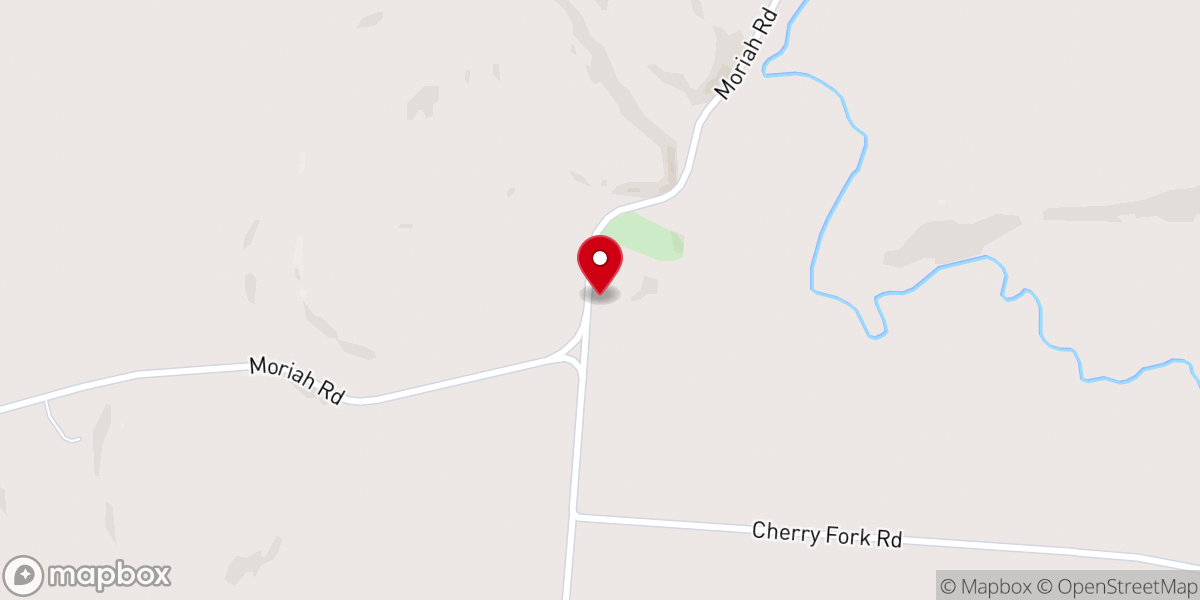 Map showing location of Moriah Church
