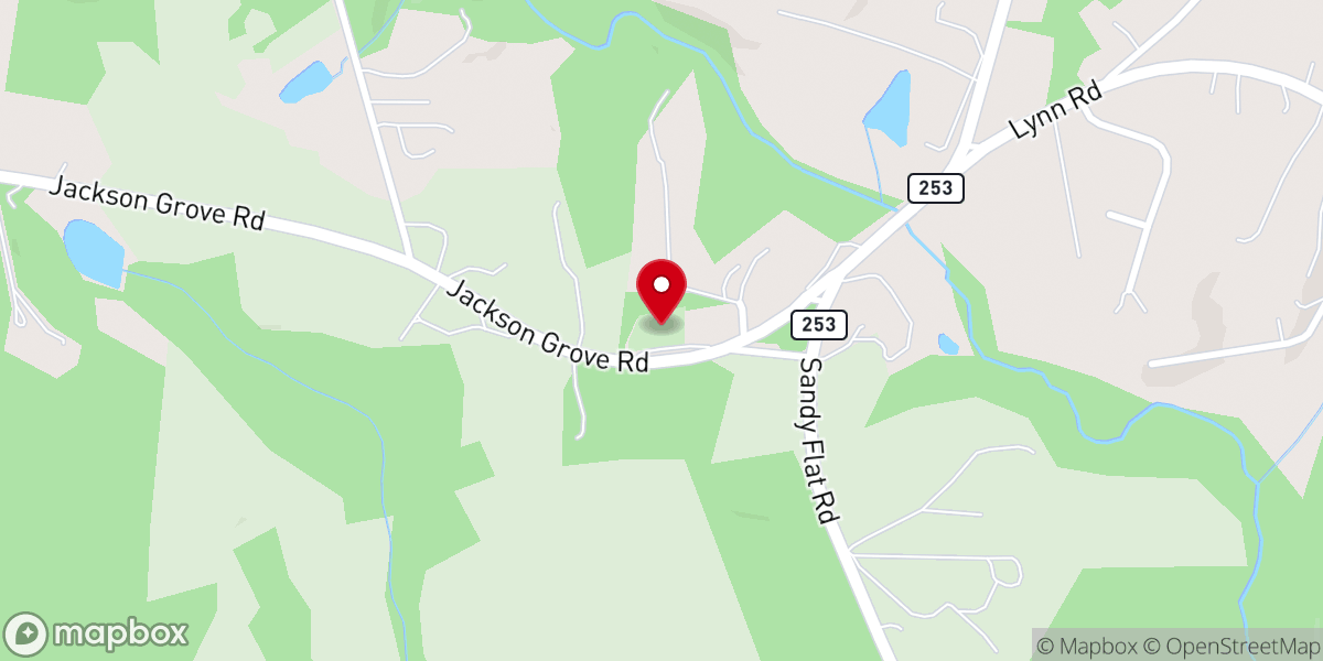 Map showing location of Jackson Grove Methodist Church