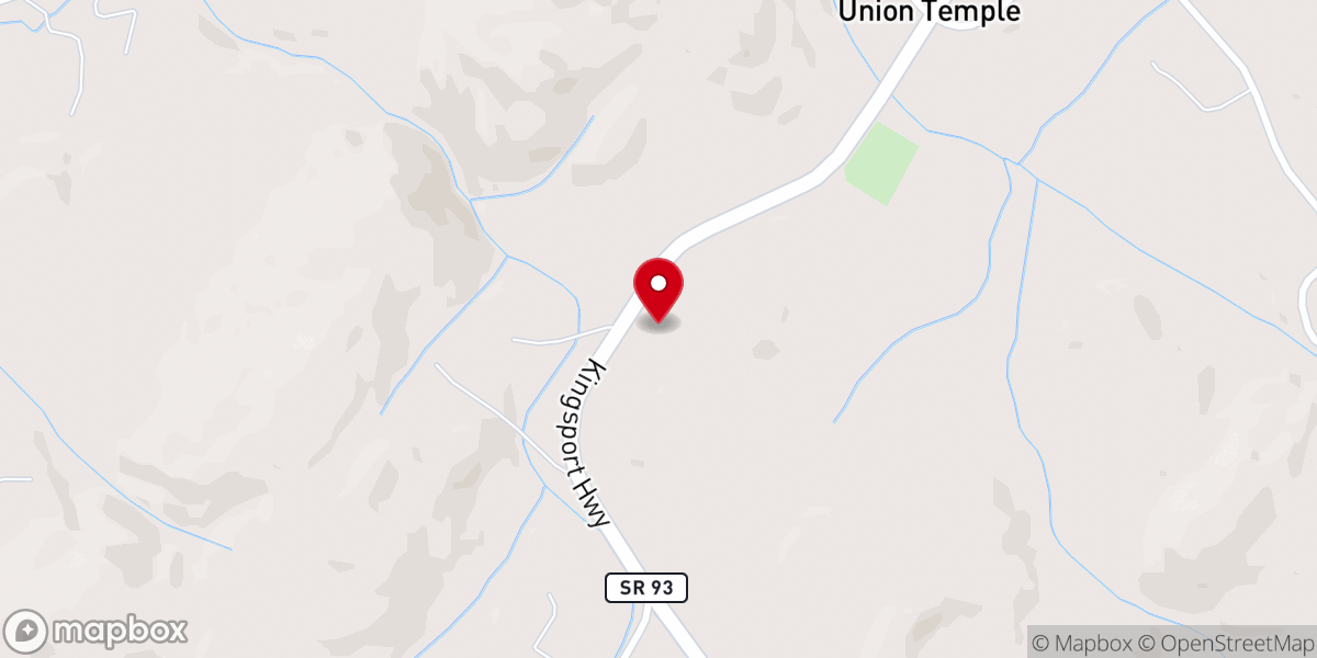 Map showing location of Union Temple Freewill Baptist Church