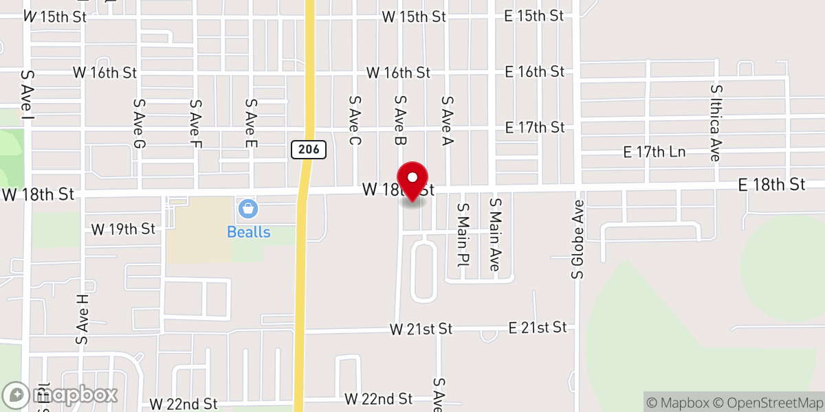 Map showing location of Southside church of Christ