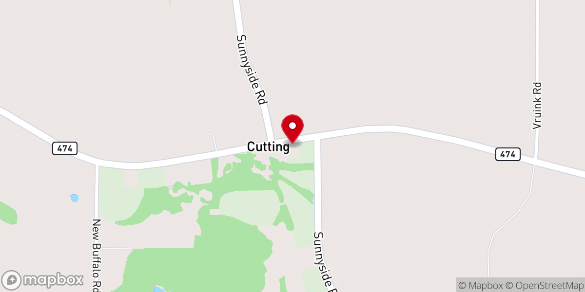 Map showing location of Cutting Community Church